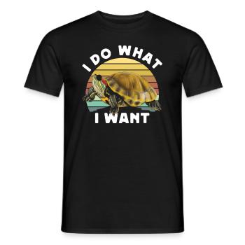 Red-eared turtle lovers - Men's T-Shirt - black - Front - AI Model Male 178 light (178cm)