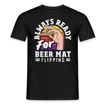 Bierdeckel Umdrehen Spiel Bier - Männer T-Shirt - Schwarz - Vorne - AI Model Male 178 light (178cm)