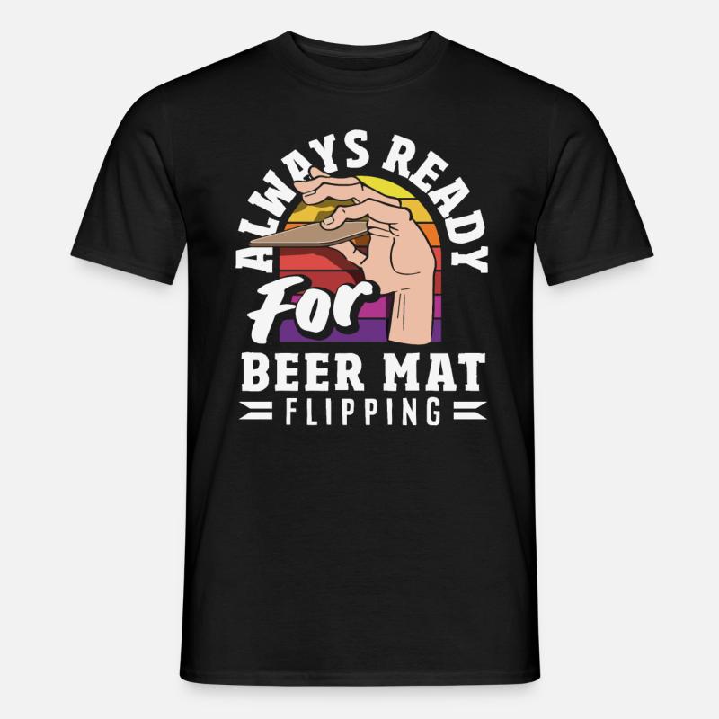 Bierdeckel Umdrehen Spiel Bier - Männer T-Shirt - Schwarz