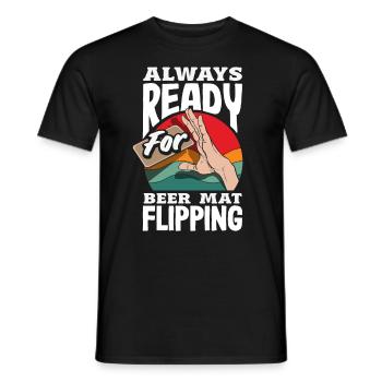 Bierdeckel Umdrehen Spiel Bier - Männer T-Shirt - Schwarz - Vorne - AI Model Male 178 light (178cm)