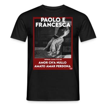 Paolo and Francesca - Men's T-Shirt - black - Front - AI Model Male 178 light (178cm)
