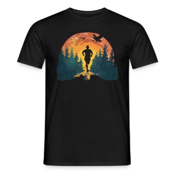 Running design for runners at the marathon - Men's T-Shirt - black - Front - AI Model Male 178 light (178cm)