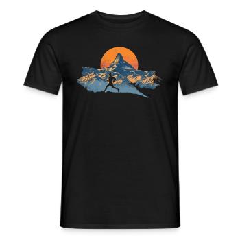 Running design for runners at the marathon - Men's T-Shirt - black - Front - AI Model Male 178 light (178cm)