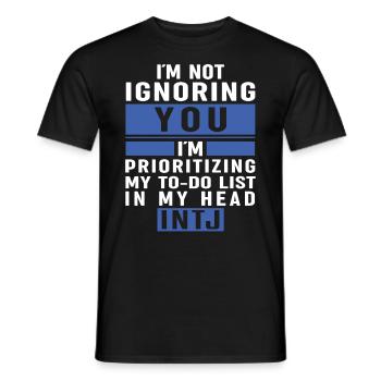 Intj personality: Introverts - Men's T-Shirt - black - Front - AI Model Male 178 light (178cm)