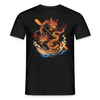 Lustiges Drachenboot-paddel - Männer T-Shirt - Schwarz - Vorne - AI Model Male 178 light (178cm)