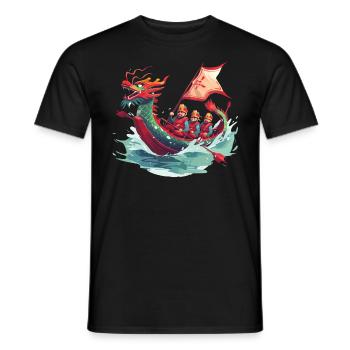 Lustiges Drachenboot-paddel - Männer T-Shirt - Schwarz - Vorne - AI Model Male 178 light (178cm)
