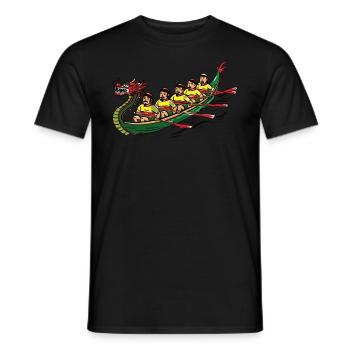 Lustiges Drachenboot-paddel - Männer T-Shirt - Schwarz - Vorne - AI Model Male 178 light (178cm)