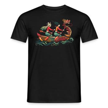 Lustiges Drachenboot-paddel - Männer T-Shirt - Schwarz - Vorne - AI Model Male 178 light (178cm)