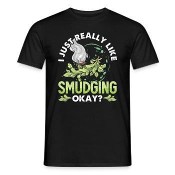 Smudge Sage Feather Spiritual Smudging - Men's T-Shirt - black - Front - AI Model Male 178 light (178cm)