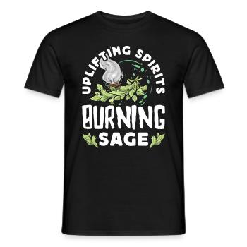 Smudge Sage Feather Spiritual Smudging - Men's T-Shirt - black - Front - AI Model Male 178 light (178cm)