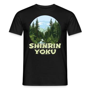 Shinrin Yoku Japanese Art Nature Forest - Männer T-Shirt - Schwarz - Vorne - AI Model Male 178 light (178cm)