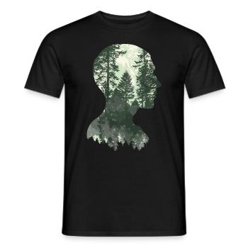 Shinrin Yoku Japanese Art Nature Forest - Männer T-Shirt - Schwarz - Vorne - AI Model Male 178 light (178cm)