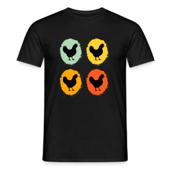 Poulets, Drôle De Poulet, Amateur De Poulets, Ferme - T-shirt homme - noir - Devant - AI Model Male 178 light (178cm)