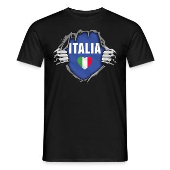 Italie Amour Drapeau National Italien - T-shirt homme - noir - Devant - AI Model Male 178 light (178cm)