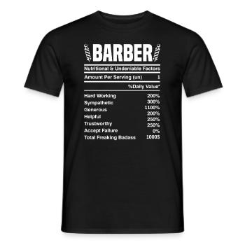 Barber Homme Coiffeur Coiffeur - T-shirt homme - noir - Devant - AI Model Male 178 light (178cm)