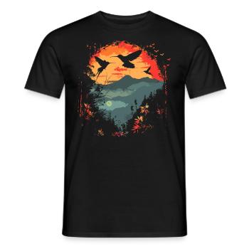 hummingbird, bird, nature, animals, wilderness, nectar - Men's T-Shirt - black - Front - AI Model Male 178 light (178cm)