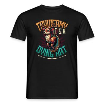 Taxidermy It's A Dying Art Deer Motif - Men's T-Shirt - black - Front - AI Model Male 178 light (178cm)