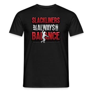 Slackliners Are Always In Balance - Men's T-Shirt - black - Front - AI Model Male 178 light (178cm)
