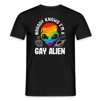 Lustiges Alien Außerirdische Geschenk - Männer T-Shirt - Schwarz - Vorne - AI Model Male 178 light (178cm)