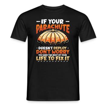 Lustiges Fallschirmspringer - Männer T-Shirt - Schwarz - Vorne - AI Model Male 178 light (178cm)