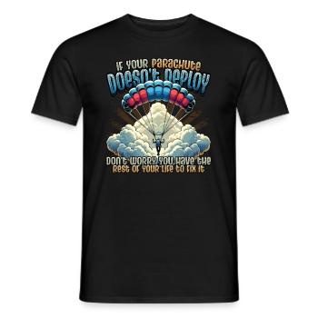 Lustiges Fallschirmspringer - Männer T-Shirt - Schwarz - Vorne - AI Model Male 178 light (178cm)