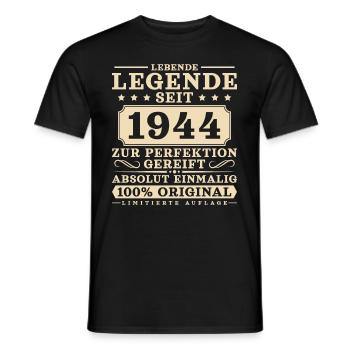 Legende seit 1944 Jahrgang 80. Geburtstag - Männer T-Shirt - Schwarz - Vorne - AI Model Male 178 light (178cm)