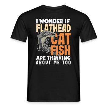 Drôle d’amateur de poisson-chat poisson à tête plate - T-shirt homme - noir - Devant - AI Model Male 178 light (178cm)