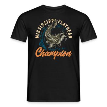 Drôle d’amateur de poisson-chat poisson à tête plate - T-shirt homme - noir - Devant - AI Model Male 178 light (178cm)
