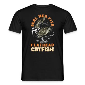 Drôle d’amateur de poisson-chat poisson à tête plate - T-shirt homme - noir - Devant - AI Model Male 178 light (178cm)