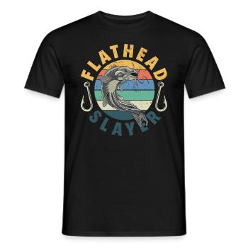 Drôle d’amateur de poisson-chat poisson à tête plate - T-shirt homme - noir - Devant - AI Model Male 178 light (178cm)