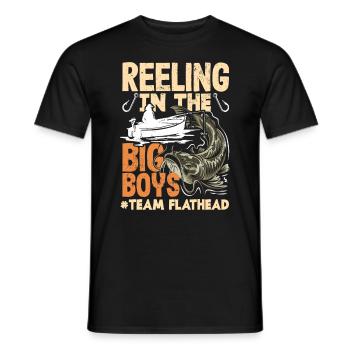 Drôle d’amateur de poisson-chat poisson à tête plate - T-shirt homme - noir - Devant - AI Model Male 178 light (178cm)