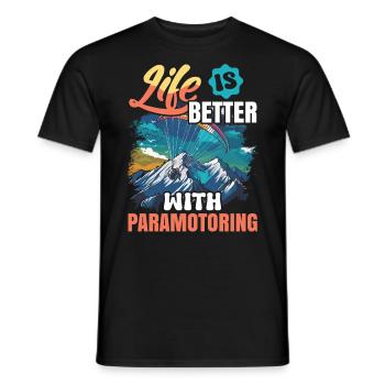 Paramotoring paramotoring - Men's T-Shirt - black - Front - AI Model Male 178 light (178cm)