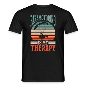 Paramotoring paramotoring - Men's T-Shirt - black - Front - AI Model Male 178 light (178cm)