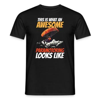 Paramotoring paramotoring - Men's T-Shirt - black - Front - AI Model Male 178 light (178cm)