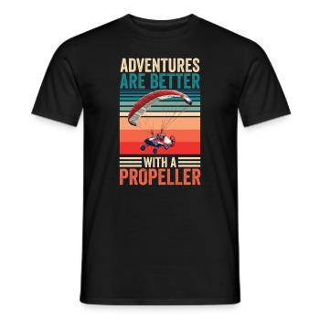 Flugschirm motorschirm paramotoring - Männer T-Shirt - Schwarz - Vorne - AI Model Male 178 light (178cm)