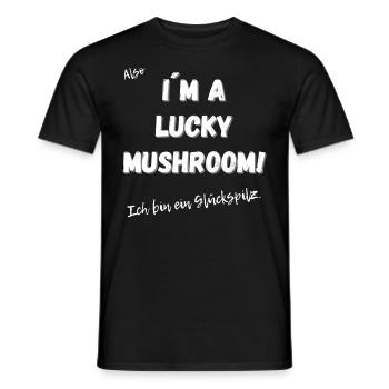 Ich bin ein Glückspilz - Männer T-Shirt - Schwarz - Vorne - AI Model Male 178 light (178cm)