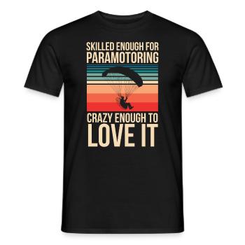 Paramotoring paramotoring - Men's T-Shirt - black - Front - AI Model Male 178 light (178cm)