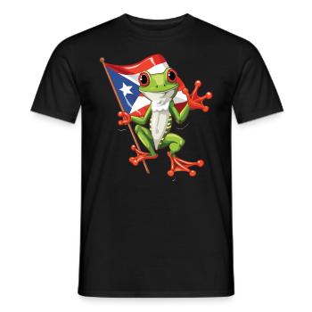 Coqui Frog Symbol Taino Boricua Puerto - Men's T-Shirt - black - Front - AI Model Male 178 light (178cm)