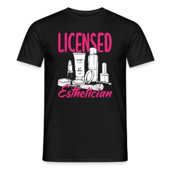 Skin Care Beautician Cosmetics - Men's T-Shirt - black - Front - AI Model Male 178 light (178cm)