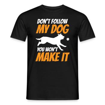 Flyball Canine Sport Agility Parcour Dog - Männer T-Shirt - Schwarz - Vorne - AI Model Male 178 light (178cm)