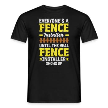 Funny Fence Builder Fence Installer - Men's T-Shirt - black - Front - AI Model Male 178 light (178cm)