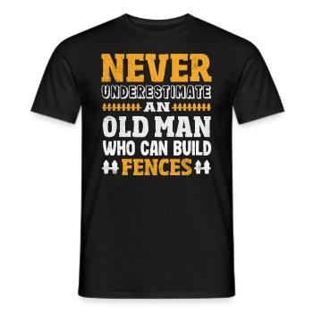 Funny Fence Builder Fence Installer - Men's T-Shirt - black - Front - AI Model Male 178 light (178cm)