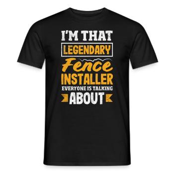 Funny Fence Builder Fence Installer - Men's T-Shirt - black - Front - AI Model Male 178 light (178cm)