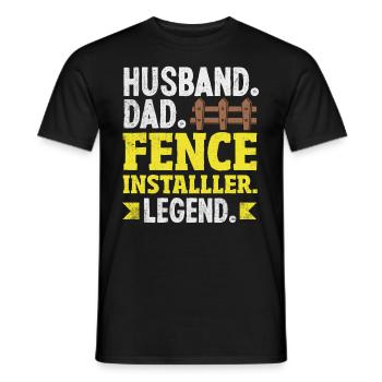 Funny Fence Builder Fence Installer - Men's T-Shirt - black - Front - AI Model Male 178 light (178cm)