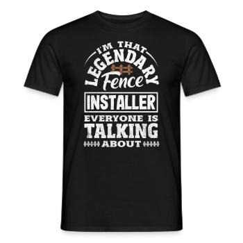 Funny Fence Builder Fence Installer - Men's T-Shirt - black - Front - AI Model Male 178 light (178cm)