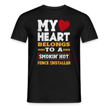 Funny Fence Builder Fence Installer - Men's T-Shirt - black - Front - AI Model Male 178 light (178cm)