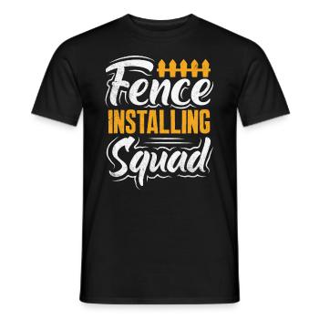 Funny Fence Builder Fence Installer - Men's T-Shirt - black - Front - AI Model Male 178 light (178cm)