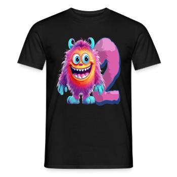 Conception de monstres pour enfants - Deux ans - 2. - T-shirt homme - noir - Devant - AI Model Male 178 light (178cm)