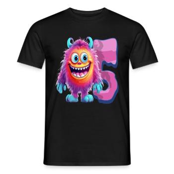 Monster Design for Kids – Five Years - Men's T-Shirt - black - Front - AI Model Male 178 light (178cm)
