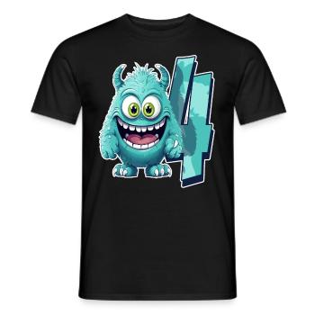 Monster design for children – four years - Men's T-Shirt - black - Front - AI Model Male 178 light (178cm)